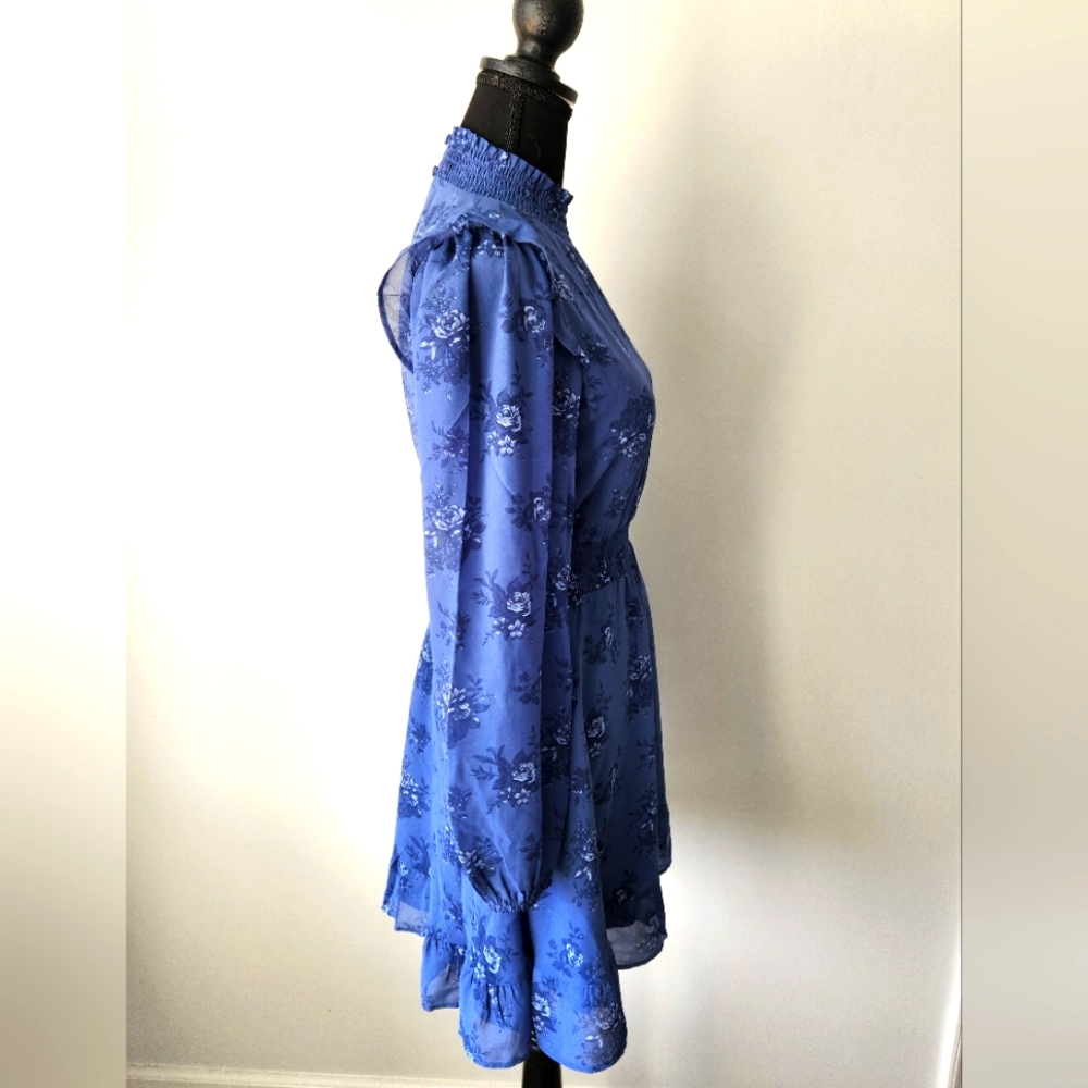 Floral Print Ruffled Mini Dress - Picture 9 of 13